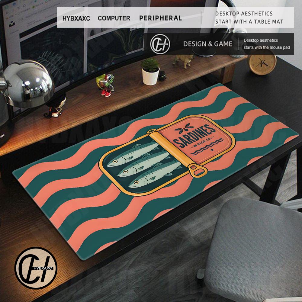 Mouse Gaming Retro - Vintage Sardines Mouse Pad Retro Seafood