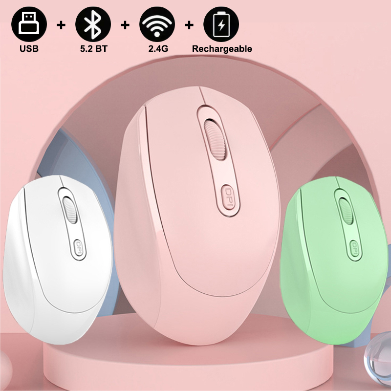 Mouse Gaming Retro - Rechargeable Bluetooth-compatible Wireless Mouse 2.4G Optical