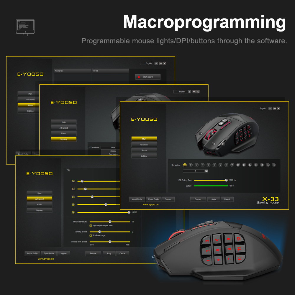 E-YOOSO X-33 RGB USB 2.4G Wire - огляд і ціна Mouse Gaming Retro